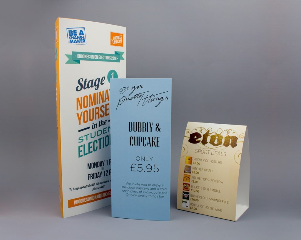 Table Tents Printing Leatherhead